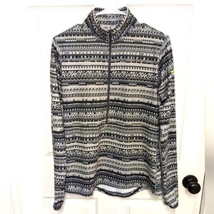 Nike Pro Dri-Fit graphic print half zip long sleeves pullover Ladies size Large